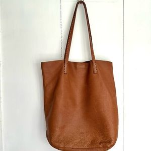 FRYE Naomi Pick-Stitch Brown Whisky Leather Slouchy Classic Shoulder Bag Tote